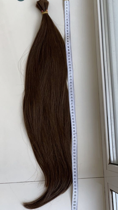 Волосы русые славянка 65 см+, 145 грамм, фото №5