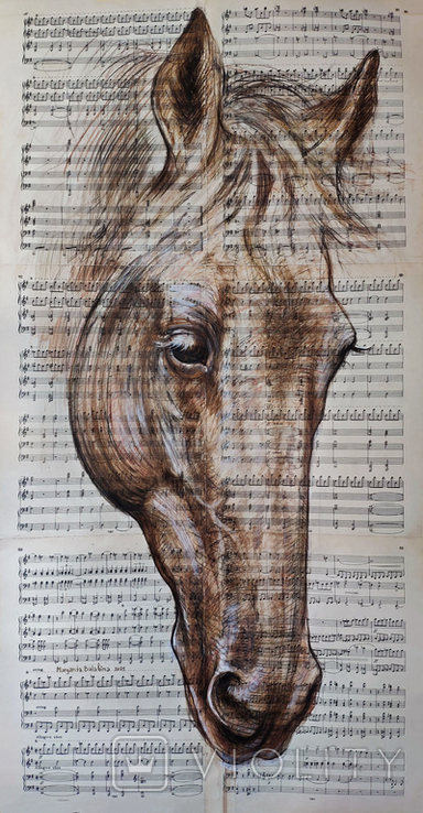 "Horse portrait" - 82х42 cm - Margarita Balabina, фото №2