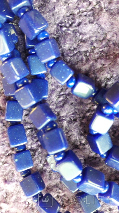 Вінтажне намисто синього кольору, фото №8