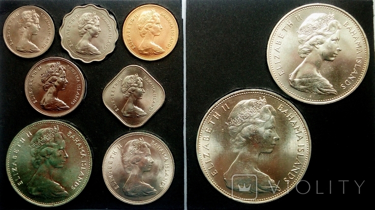 Багамы набор монет 1969 года, фото №3