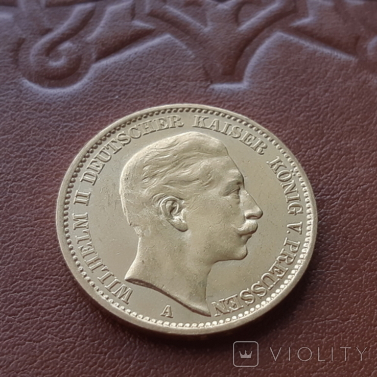 Золото 20 марок 1906 Пруссия Германия, фото №2