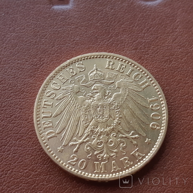 Золото 20 марок 1906 Пруссия Германия, фото №6