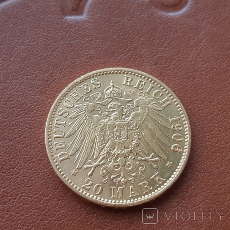 Золото 20 марок 1906 Пруссия Германия, фото №7