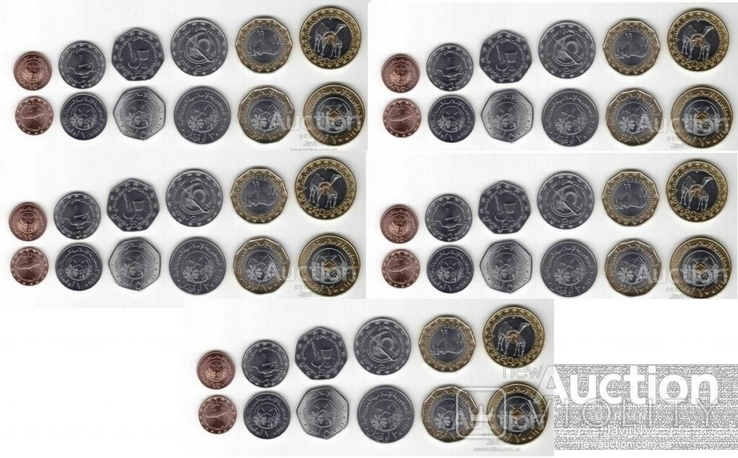 Mauritania Mauritania - 5 pcs x set 6 coins 1/5 1 2 5 10 20 Ouguiya 2017 / 2018, photo number 2