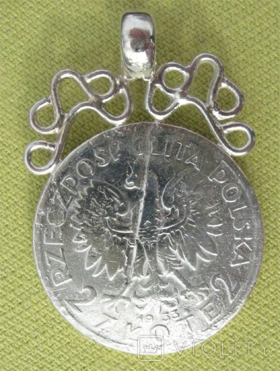Новодел дукача из села Карапыши, серебро, 2 злотых 1933 года., фото №4