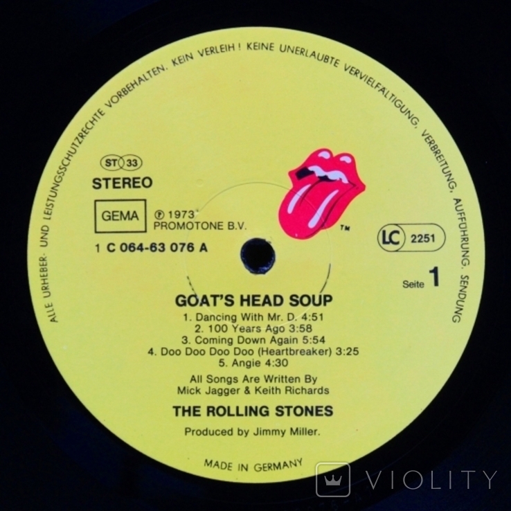 Rolling Stones Goats Head Soup 1979 Reissue Vinyl LP EMI CUN 59101, фото №7