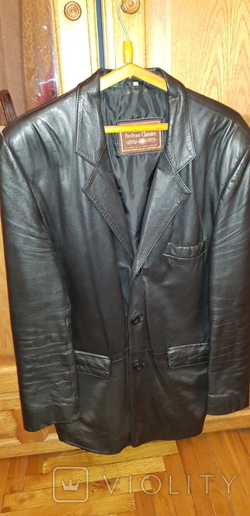 Винтажный кожаный пиджак, фото №2