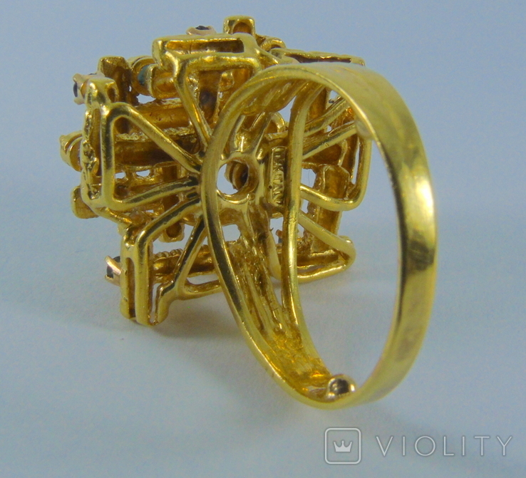 Золотое кольцо 750 проба, Италия, фото №11