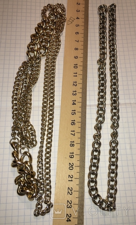 Набор: ожерелье, цепь + цепь без застёжки / СССР, 1980е, фото №5