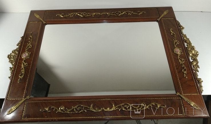 Вінтажний комплект столик і зеркало з мармуром і елементами бронзи арт. 0934, фото №3