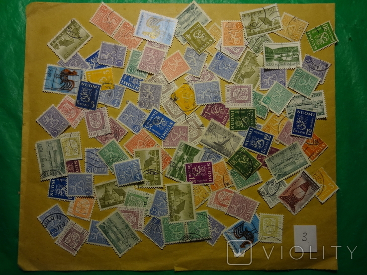 Гора марок 100 шт почтовых марок Финляндия 3 (Suomi)