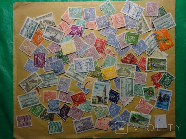 Гора марок 100 шт почтовых марок Финляндия 5 (Suomi)