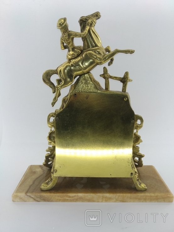 Часы бронза мрамор "Всадник на коне" арт. 0440, фото №9
