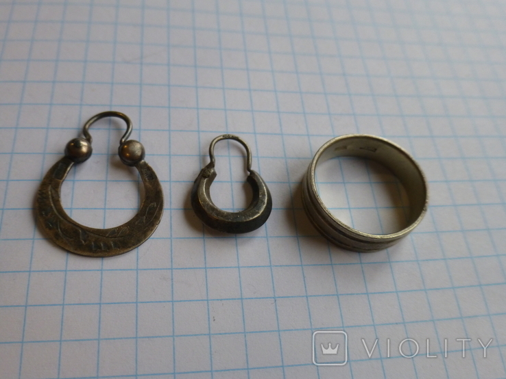 Серебряные серьги и кольцо., фото №2