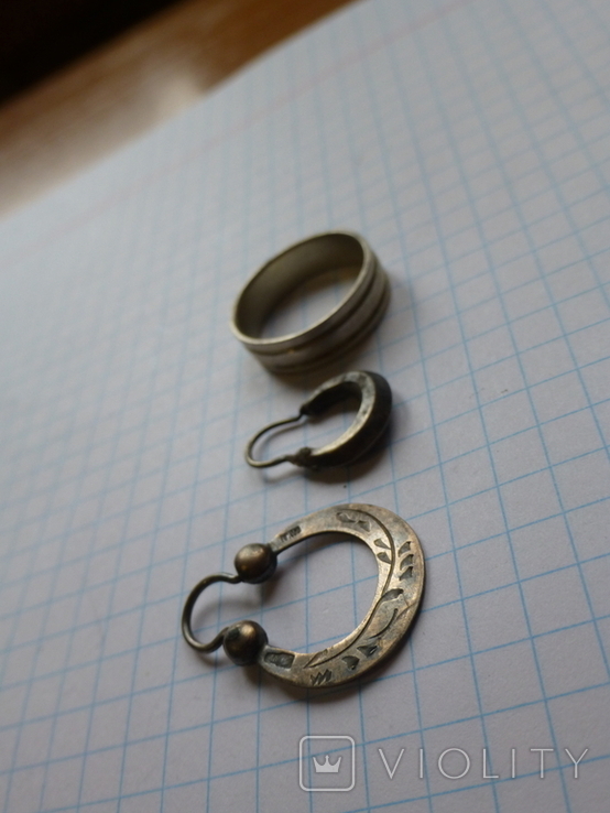 Серебряные серьги и кольцо., фото №3