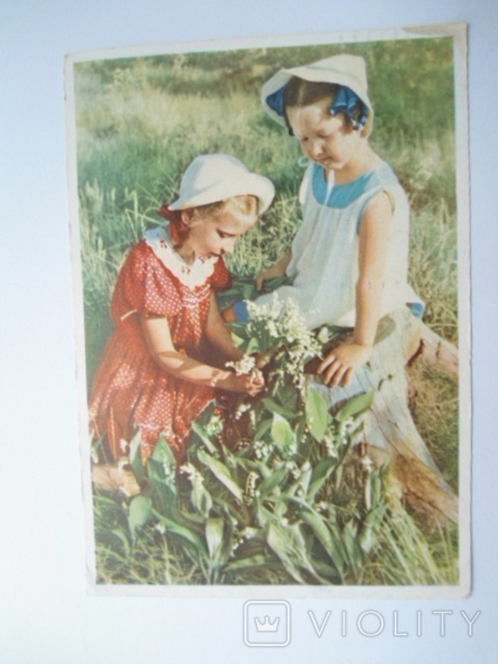Почтовая карточка фото Аполлона Шерстнева. Дети. 1958 г.