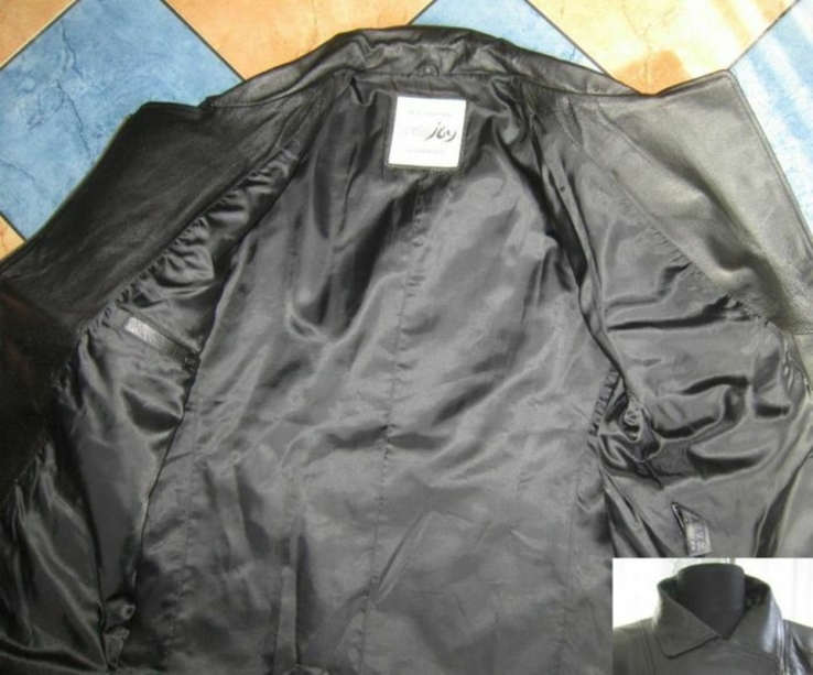 Крутая женская кожаная куртка — косуха с поясом Miss Joy. Англия. Лот 178, фото №7