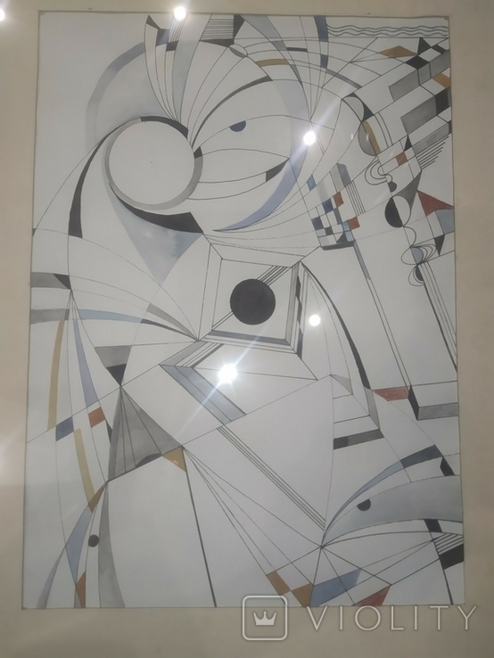 Картина Авангард Мельничук, под стеклом в раме 52х42 см, фото №2