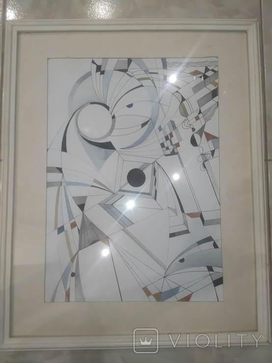 Картина Авангард Мельничук, под стеклом в раме 52х42 см, фото №3