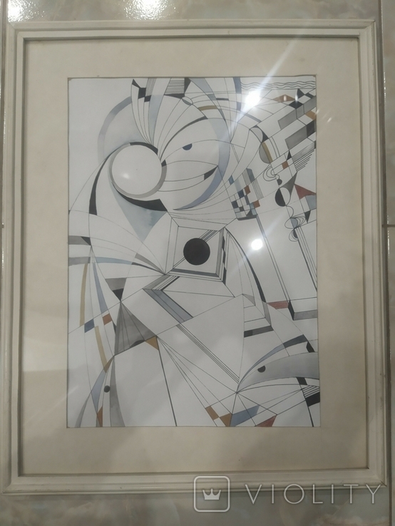 Картина Авангард Мельничук, под стеклом в раме 52х42 см, фото №5
