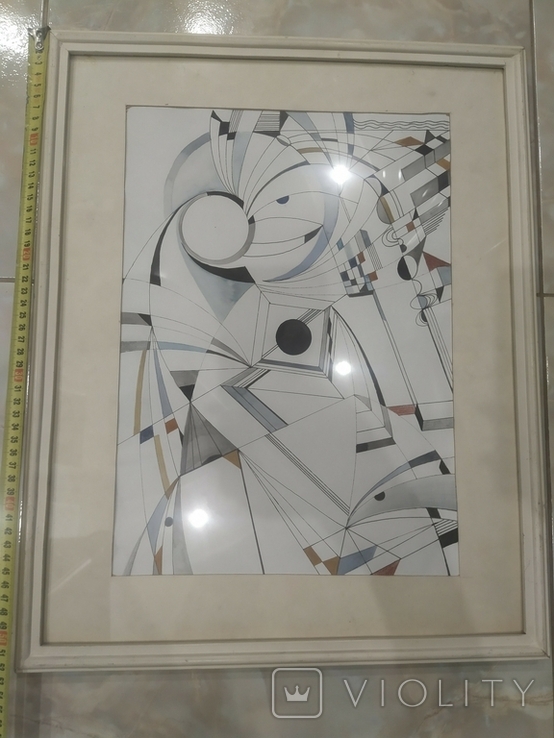 Картина Авангард Мельничук, под стеклом в раме 52х42 см, фото №7