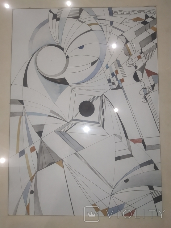 Картина Авангард Мельничук, под стеклом в раме 52х42 см, фото №9