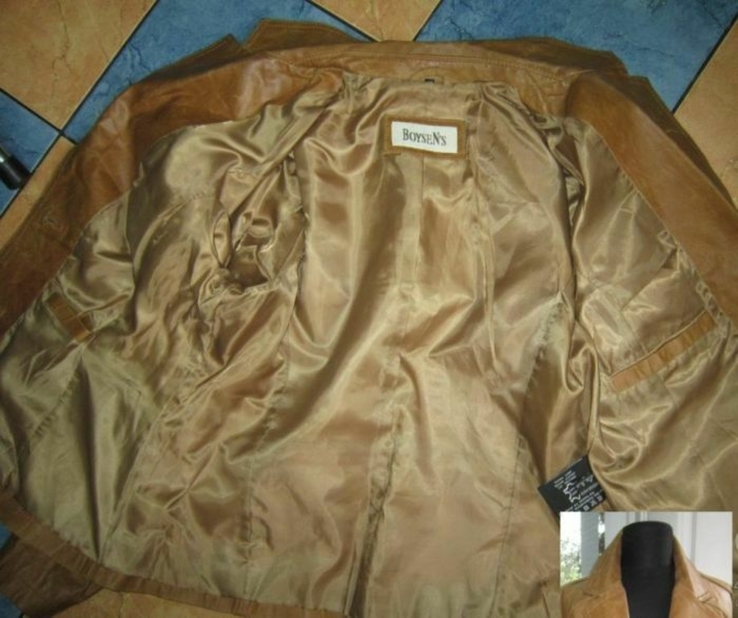 Оригинальная мужская кожаная куртка BoyseN's. Германия. Лот 985, фото №5