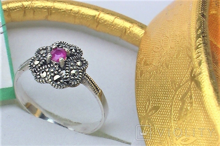 Кольцо перстень серебро 925 проба 1,92 грамма размер 17,5, фото №2