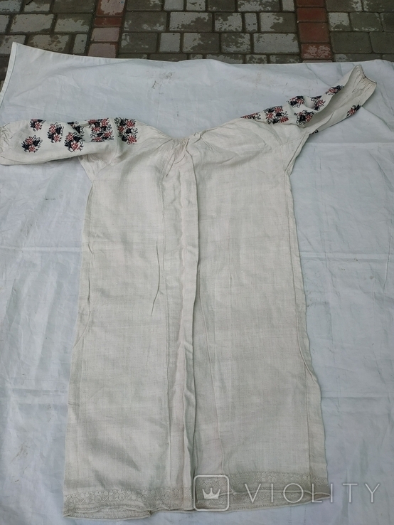 Сорочка вишиванка конопляна полотняна Миргородська святкова рубаха женская старинная, фото №6