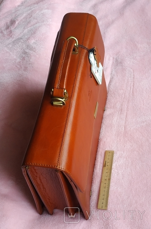 Кожаный портфель с магнитным замком, фото №4