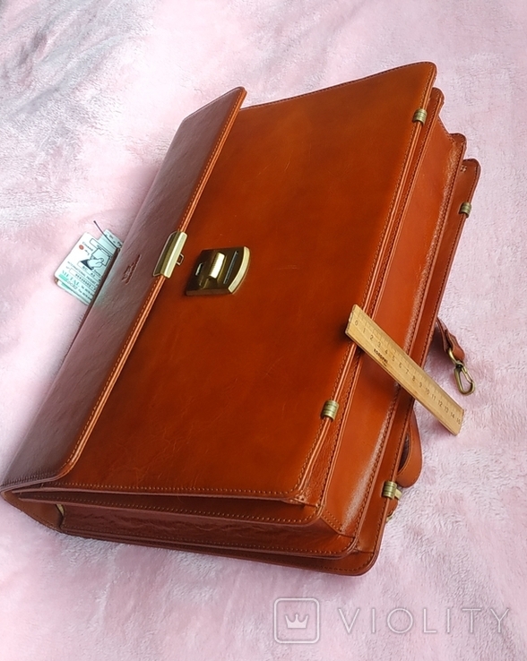 Кожаный портфель с магнитным замком, фото №6
