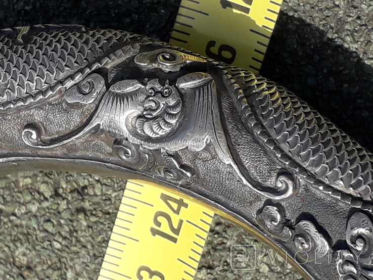 Chinese or Indochinese cane, silver hilt, mustachioed dragon and other Chinese theme, photo number 7