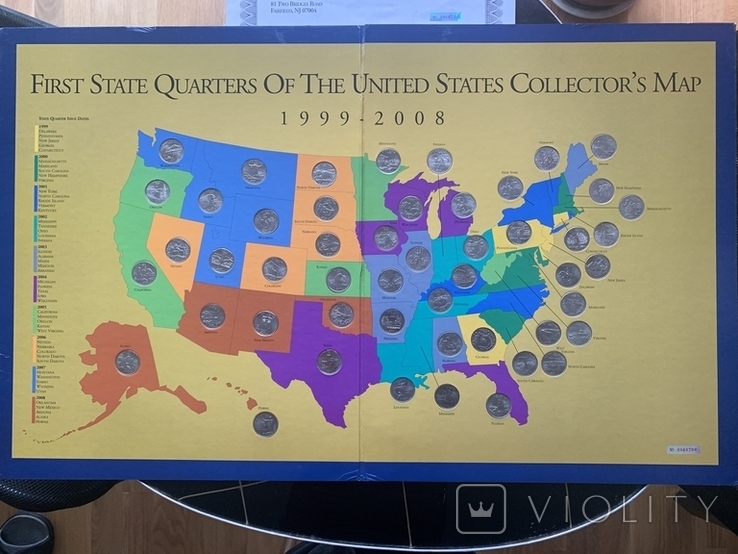 Ювілейний набір колекційних монет 50-ти штатів Америки 1999-2008 р.