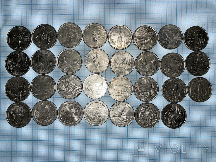 Подборка монет США. 25 центов, фото №2