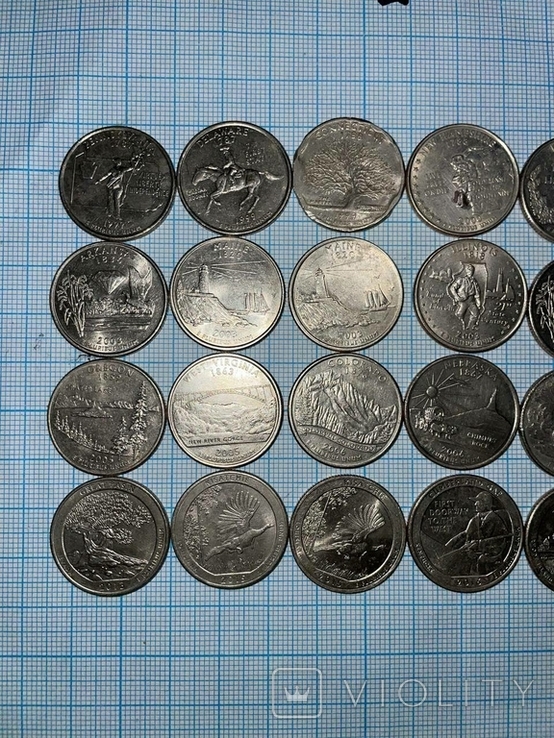 Подборка монет США. 25 центов, фото №3