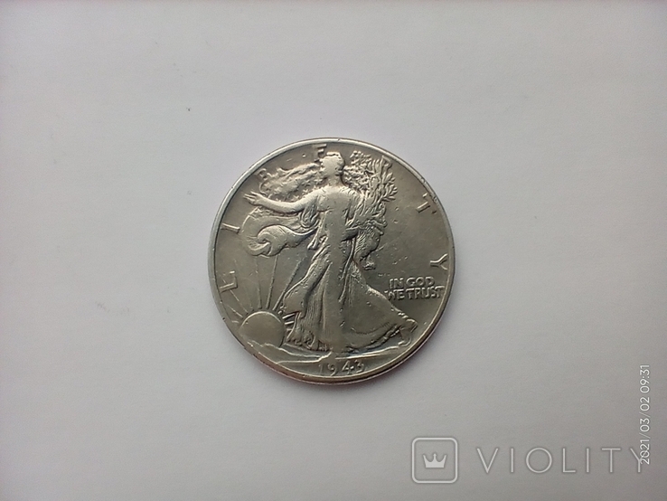 Пів долара США 1943 рік, 50 центів. 1/2