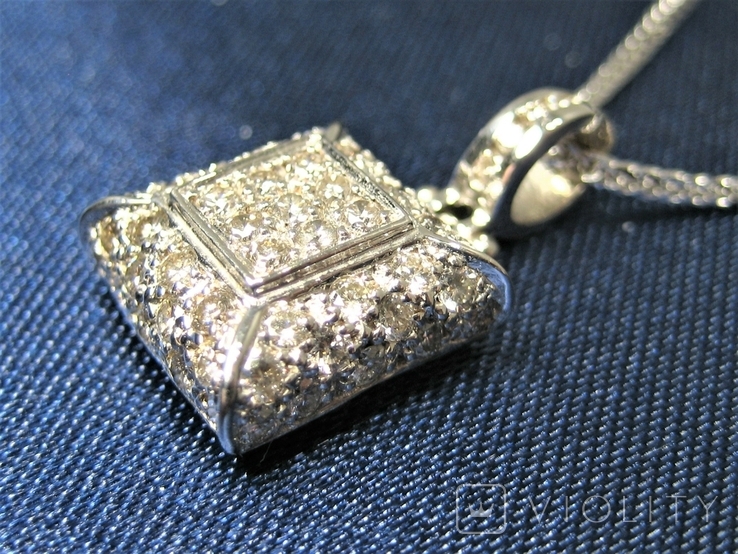 Золотой кулон на цепочке с бриллиантами, фото №5