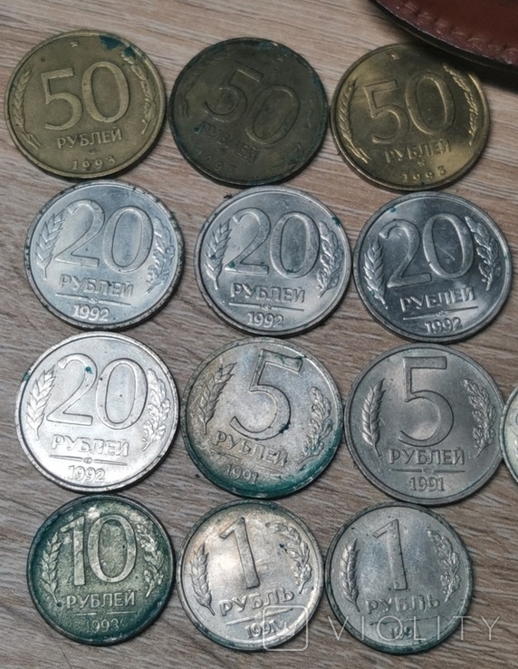 Монеты 90 шт+кошелек, фото №4