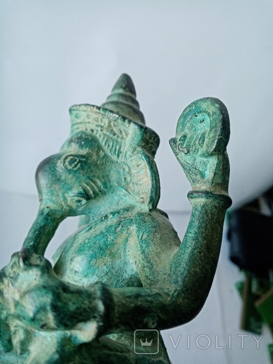 Статуэтка бога Ганеша бронза препожительно вторая половина 19 века, фото №3
