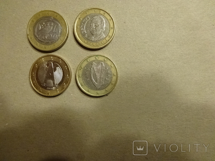 Монети номіналом 1 ЕВРО 14 країн Европи (14 штук,всі різні)., фото №8