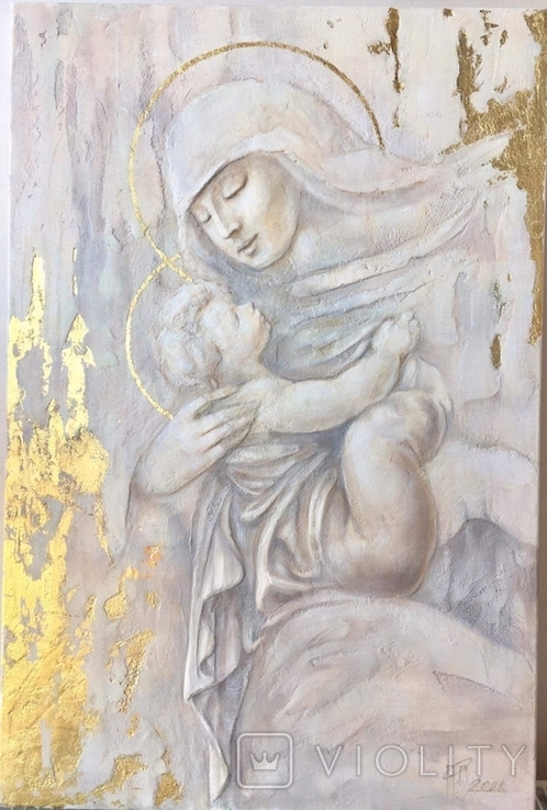 Картина "Мария с младенцем" 2021г, фото №2