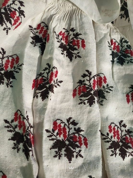 Сорочка вышиванка старинная Миргородская полотняная конопляная Барбарис рубаха женская, фото №6