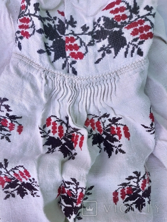 Сорочка вышиванка старинная Миргородская полотняная конопляная Барбарис рубаха женская, фото №10