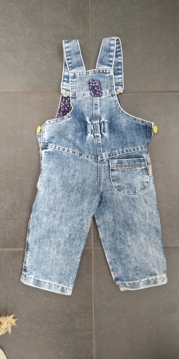 Детский летний джинсовый комбинезон, размер - 86., фото №9