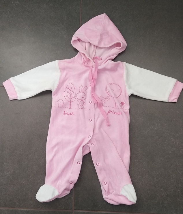 Комбинезон-Человечек для новорожденных розовый размер 56-62, фото №2
