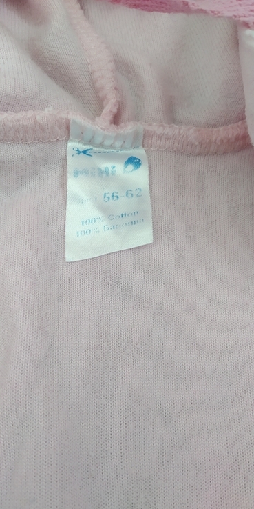 Комбинезон-Человечек для новорожденных розовый размер 56-62, photo number 9