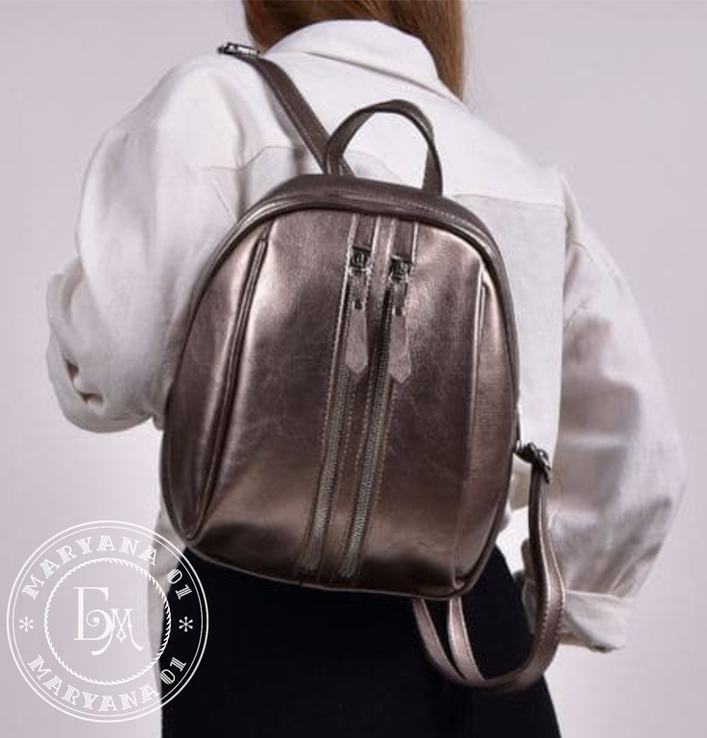 Модный женский рюкзак / бронза, фото №5