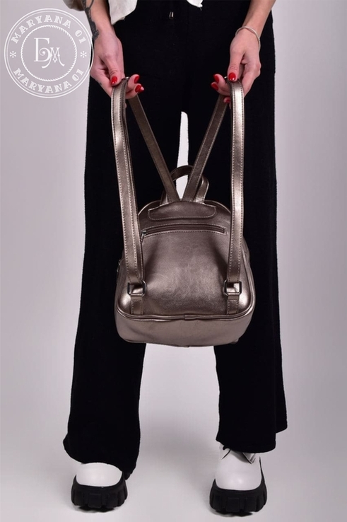 Модный женский рюкзак / бронза, photo number 6