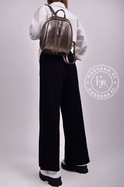 Модный женский рюкзак / бронза, photo number 7