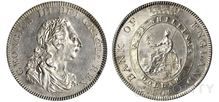Доллар 1804 года Георг ІІІ (в слабе PCGS), фото №2